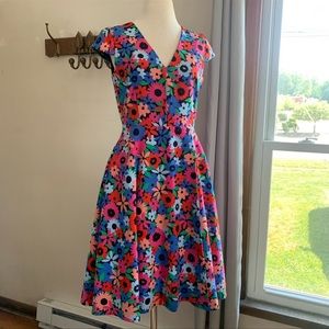 Alex + Floral Fit Flare Scuba Dress